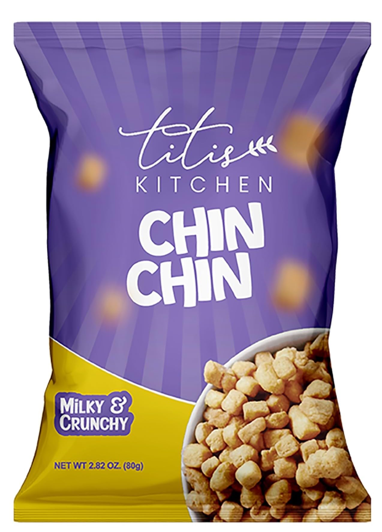 Titi's Kitchen Crunchy ChinChin Snacks, Nigerian Sweet Taste Fried Cookie (20 Pack)