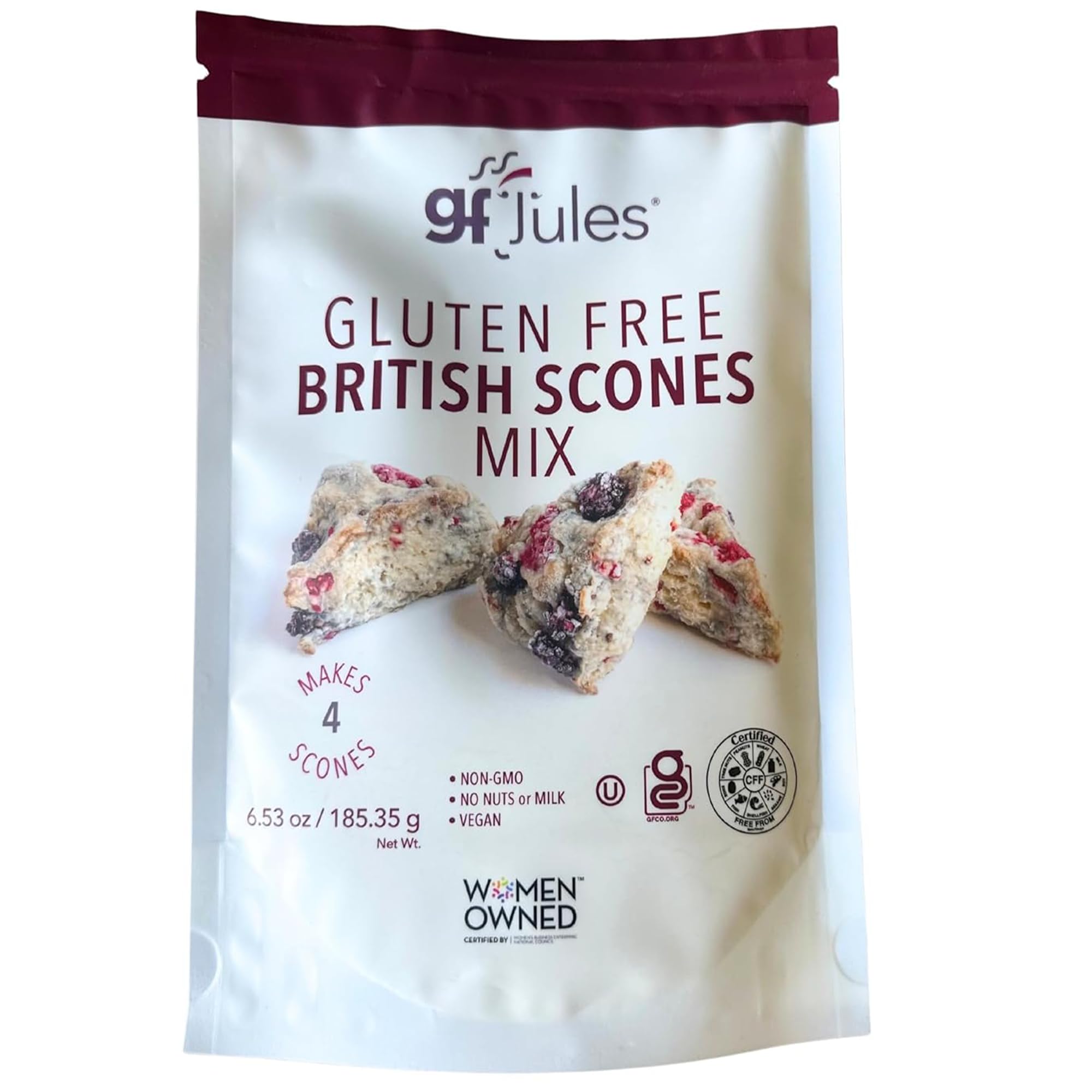 gfJules Gluten-Free Scones Mix, British Style Scone Mix for Breakfast & Tea Time, Easy Homemade Baking Mix, Soft & Tender, 6.5 oz