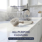 Farberware Dish Brush with Handle - 2 Pack Kitchen Scrub Brush for Dishes, Non-Scratch Dishwashing Brush Set with Firm Bristles for Pots, Pans