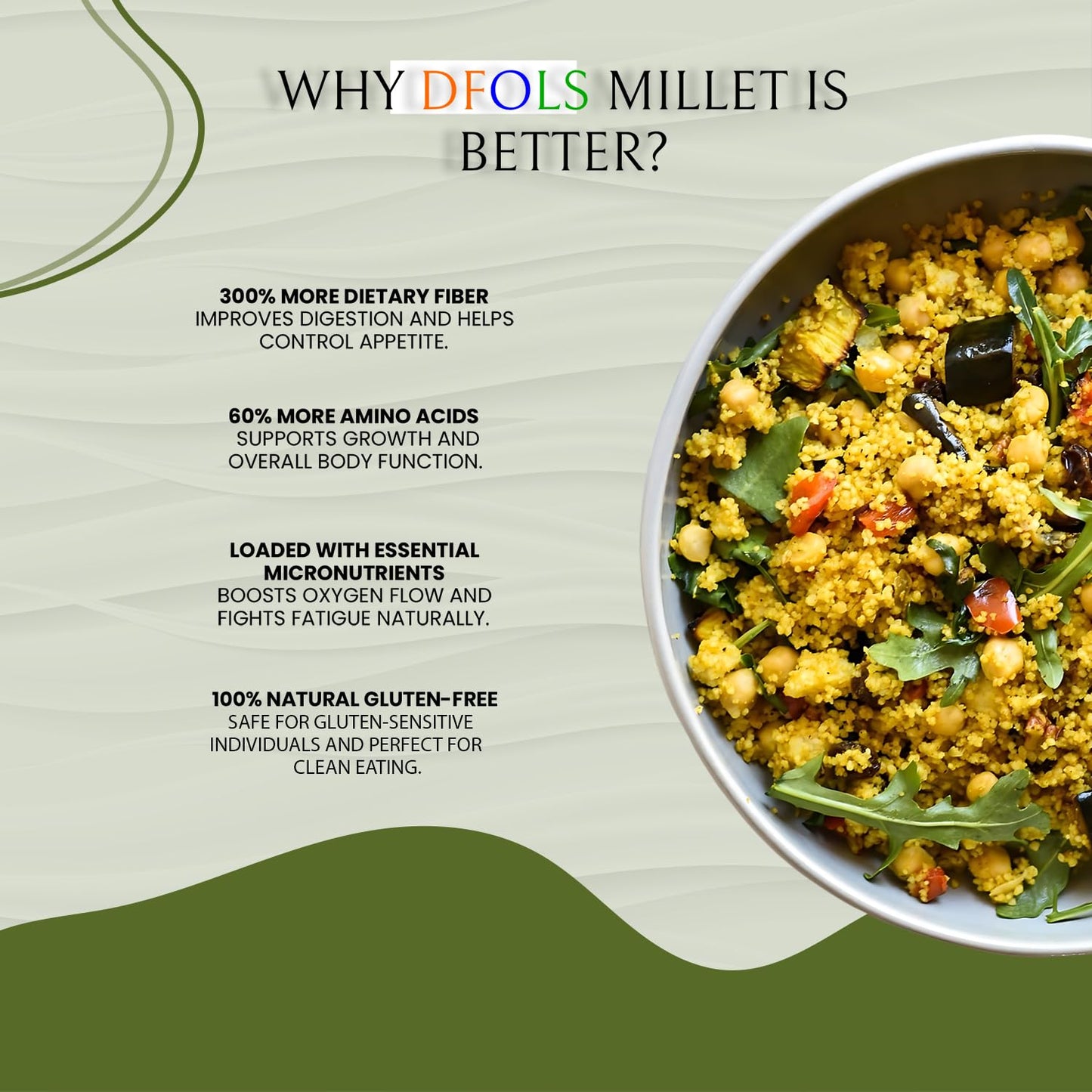 DFOLS Millet Whole Grain Mild Earthy Flavor for Healthy Cooking 0.55lb 8.82oz (250g) Premium Quality ????