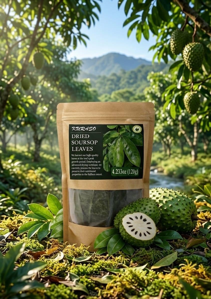 Premium Soursop Graviola Guanabana Dried Leaves for Tea, 120 gr 350-400 Soursop Leaves.