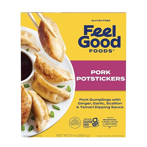 Feel Good Foods Potstickers Pork - Frozen Gluten Free Potstickers, Umami Tamari Dipping Sauce, Appetizers & Snacks, 10oz