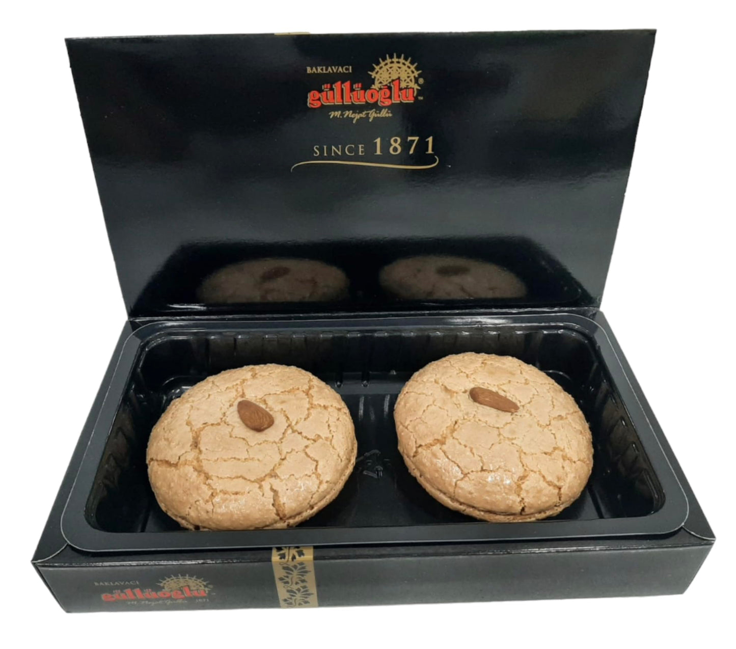 Gulluoglu Marzipan Cookie (turkish amaretti) 6 XL double pieces (total 1.65 lb -750 gr), daily fresh shipment from Istanbul/Turkey