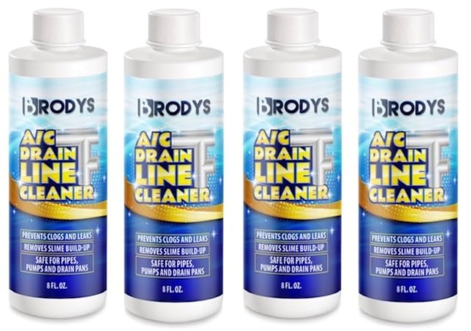 Brodys - A/C HVAC Drain Line Cleaner, Bottle, 2 MONTH SUPPLY, (Great to use at home, in the office, at restaurants and large commercial buildings) AC