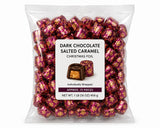 Dark Chocolate Salted Caramel Candy, Christmas Wrapped Caramels - 1 lb (Approx. 45 pieces)