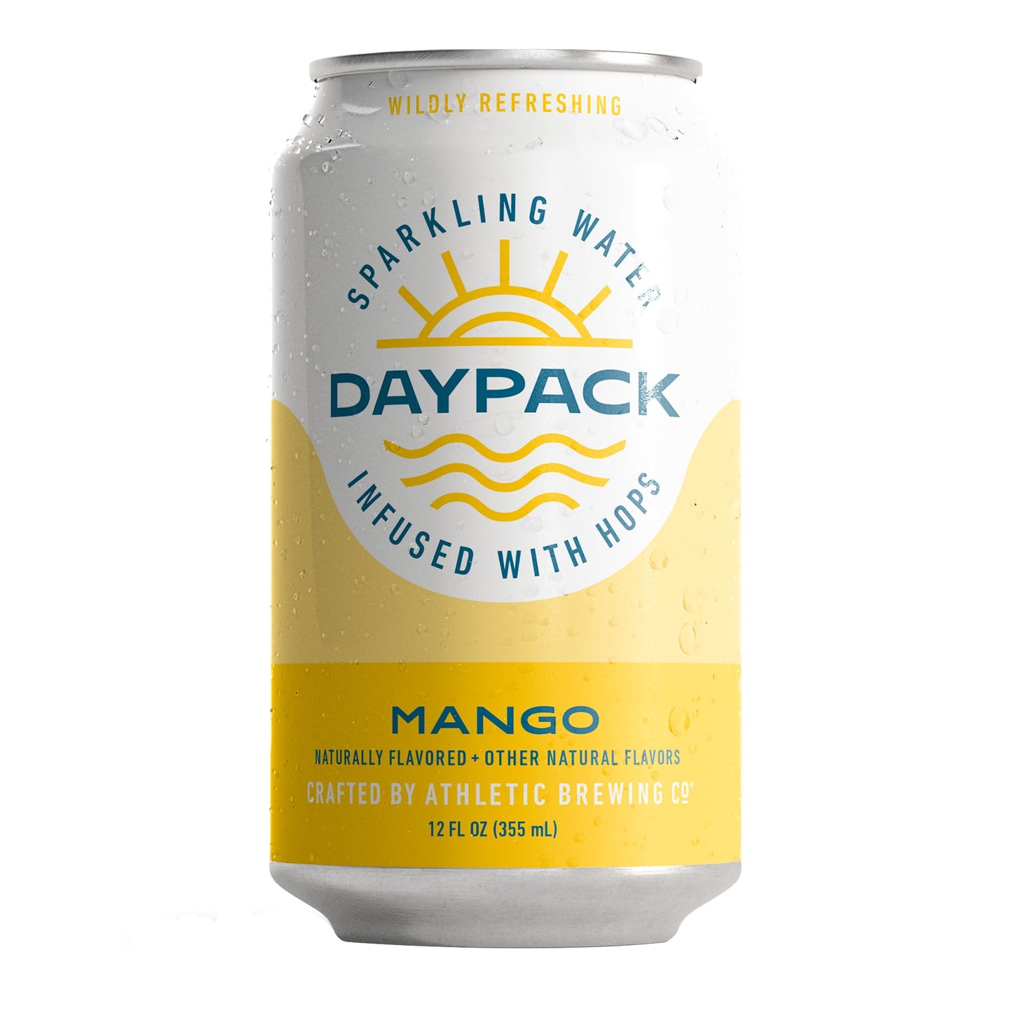 Athletic Brewing Company Daypack Sparkling Water Infused With Hops, Gluten Free & Vegan Soda Water, Zero Calorie, Natural Flavors, Mango, 12 Pack, 12