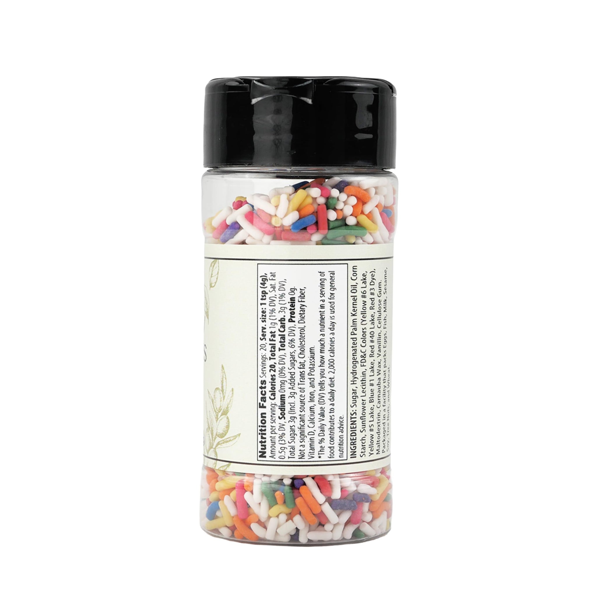 Olive & Vine Rainbow Sprinkles, Sweet & Colorful, For Baking & Desserts, Rich Tradition, Authentic Taste, For Global Recipes (2.88 Ounce)