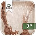 CaterEco Square Palm Leaf Plates Set (Pack of 25) | Salad Plates | Ecofriendly Disposable Dinnerware | Heavy Duty Biodegradable Party Utensils