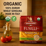 PASTA ZARA - Fusilli - Organic - 100% Italian Pasta, Made with Durum Wheat Semolina Flour, Non GMO, Kosher (1 LB. BAG) - Consistently al Dente.