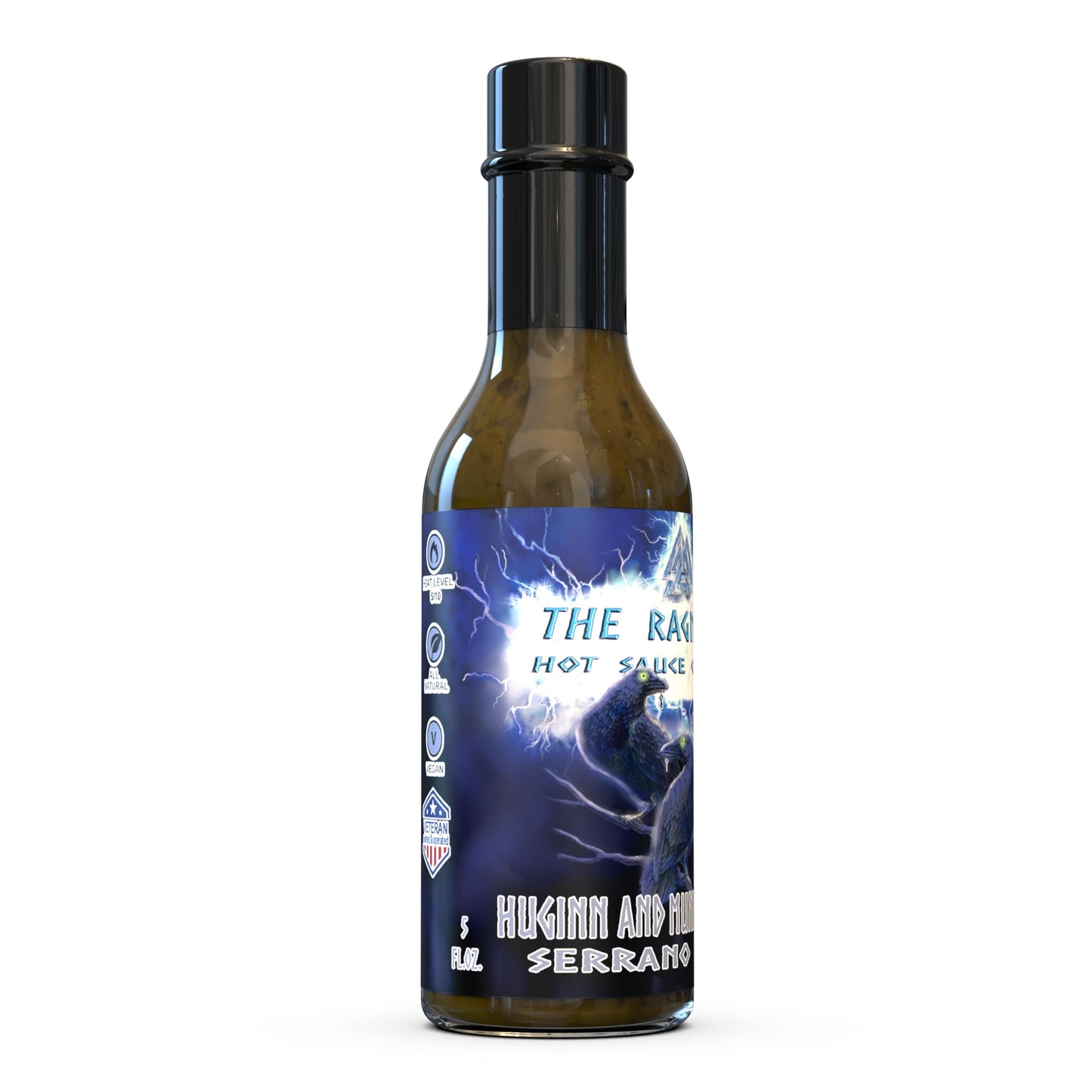 The Ragnarok Hot Sauce Company - Gourmet Serrano Pepper Hot Sauce - All Natural, Gluten Free, Made in USA - 5oz Bottle