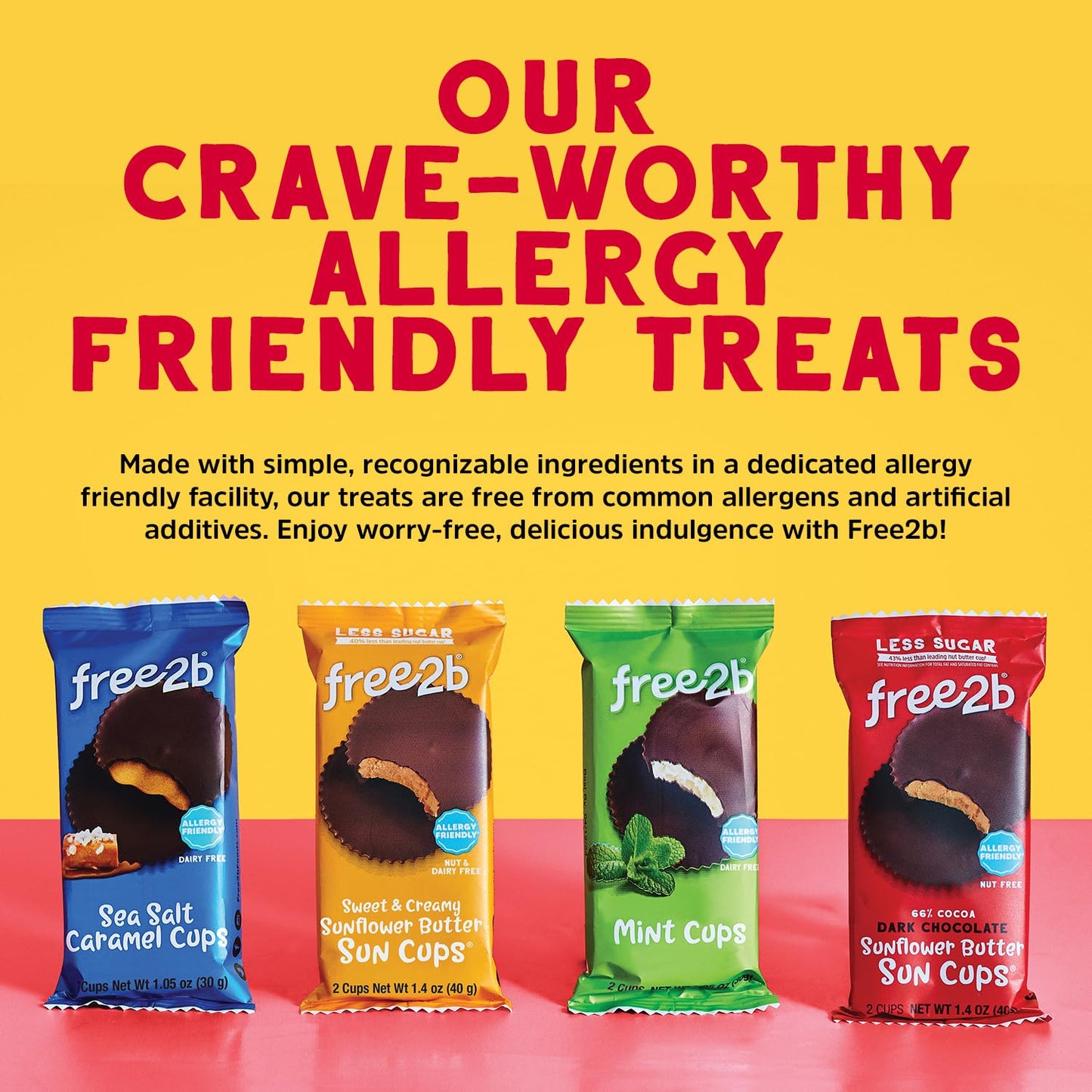 Free 2b Foods Dark Chocolate Sun Cups Minis Gluten-Free, Dairy-Free, Nut-Free and Soy-Free - 4.2 Oz. (Pack of 6)