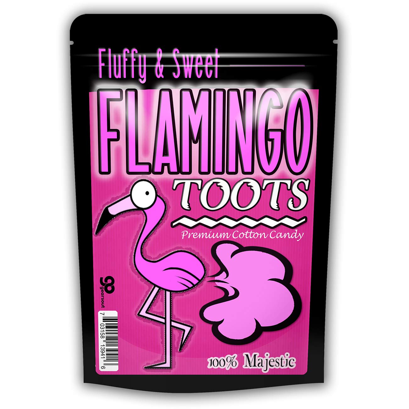 Gears Out Flamingo Toots Cotton Candy Gags - Cotton Candy Scented, Gluten Free, Pink, Girls, Teens, Women, Flamingo Lovers, Gift Givers