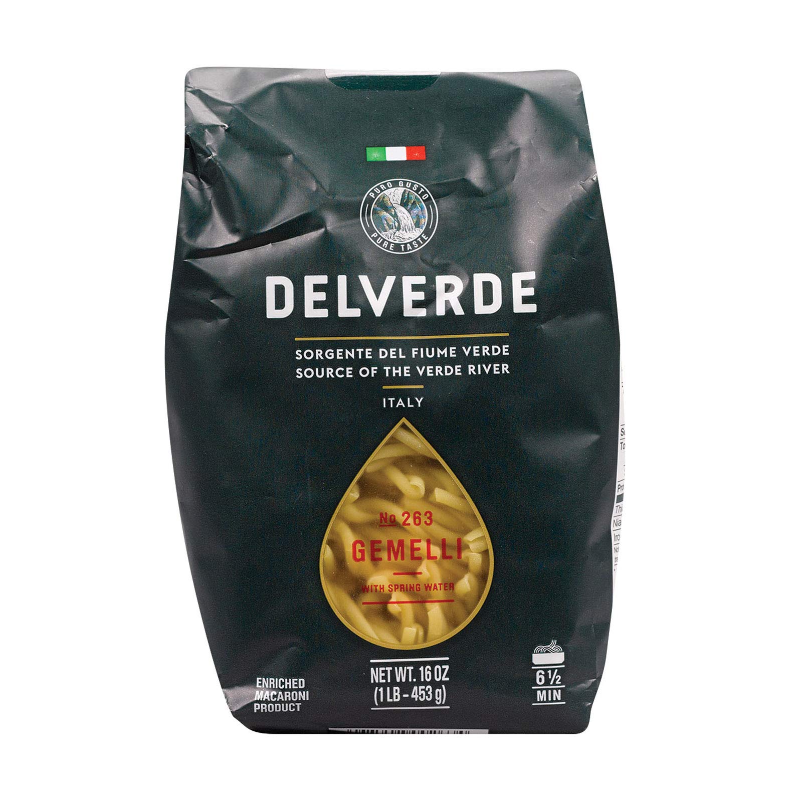 DELVERDE, PASTA, GEMELLI, Pack of 12, Size 16 OZ - No Artificial Ingredients