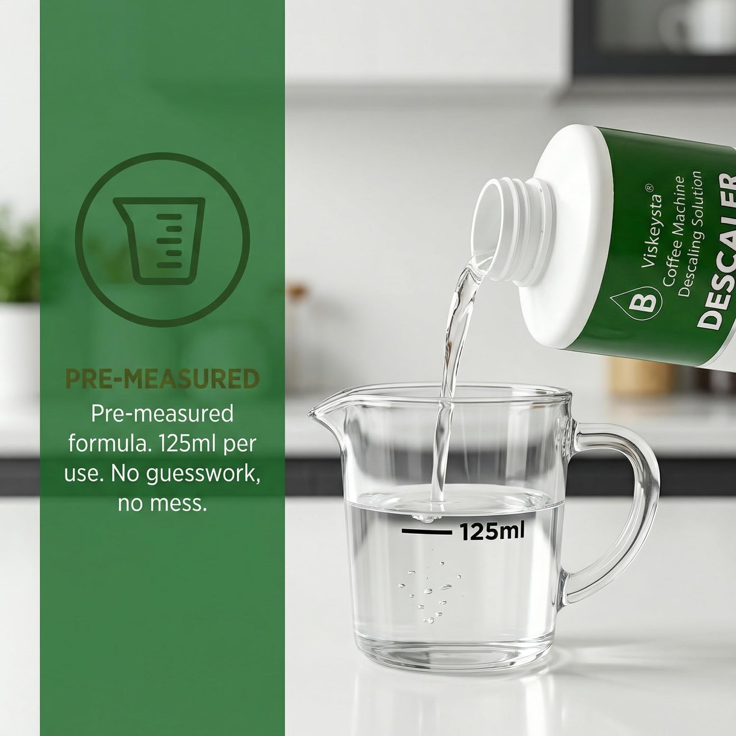 Viskeysta Descaling Solution for Black+Decker Coffee Makers, 16.9 fl oz (500ml) Descaler Liquid, 4 Uses, Citric Acid Formula