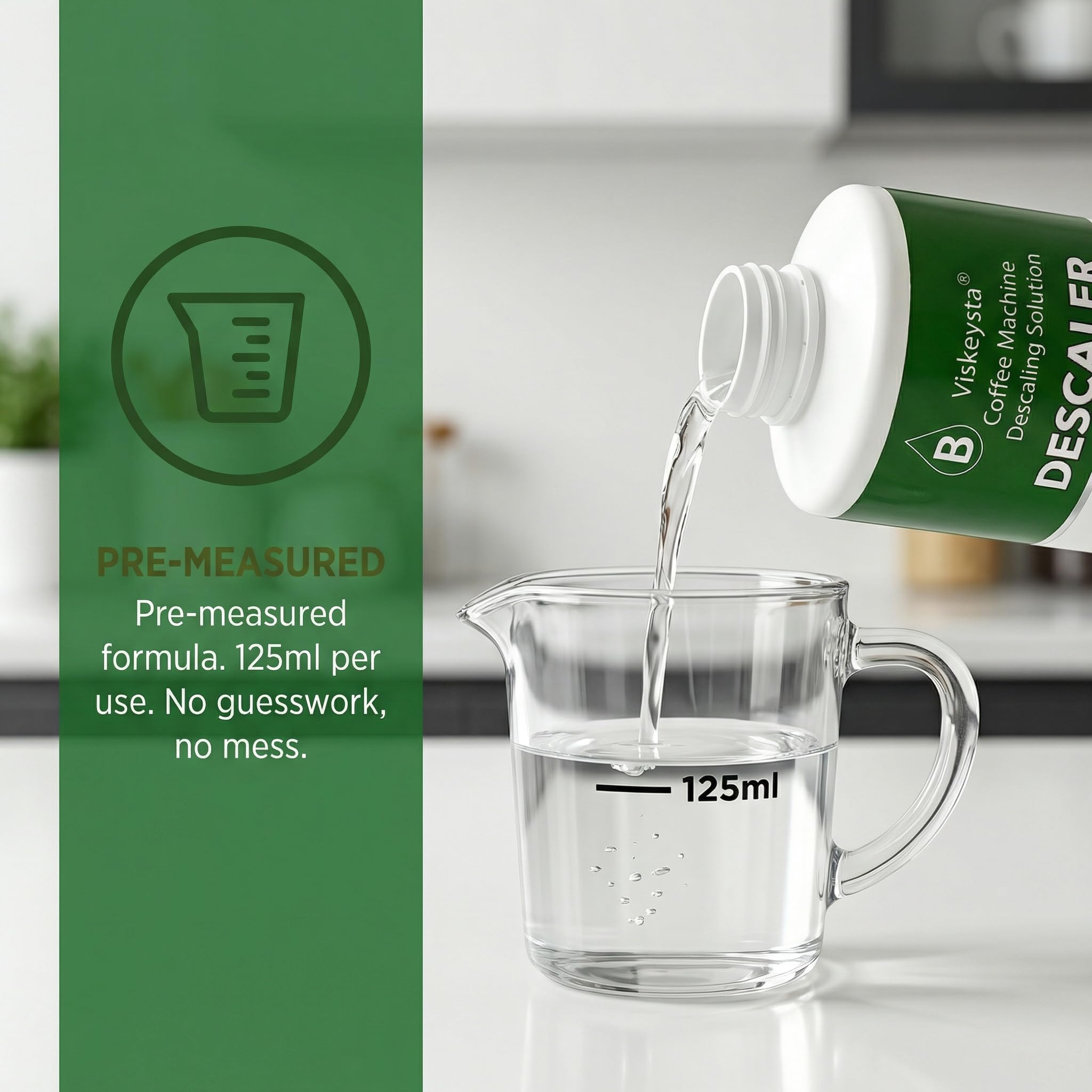 Viskeysta Descaling Solution for Black+Decker Coffee Makers, 16.9 fl oz (500ml) Descaler Liquid, 4 Uses, Citric Acid Formula