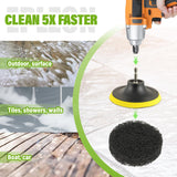 EPLZON 4 Inch Drill Brush Scrub Pads Cleaning Kit, 5X Faster Cleaning, Reusable Double Sided Scrub Pad for Bathroom Shower Tub Tile Grout Kitchen