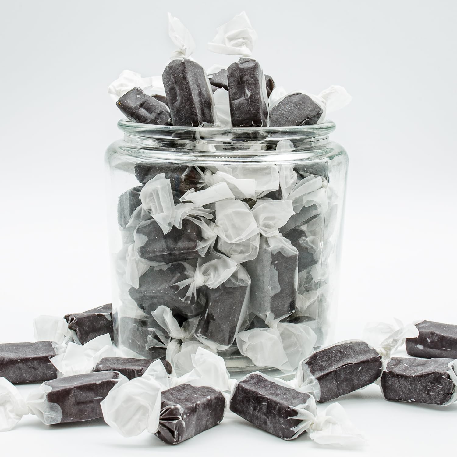 Black Licorice Caramel 8 oz - Fresh Cream and Butter, Soft and Delicious, Small Batch Crafted, Individually Wrapped Candy