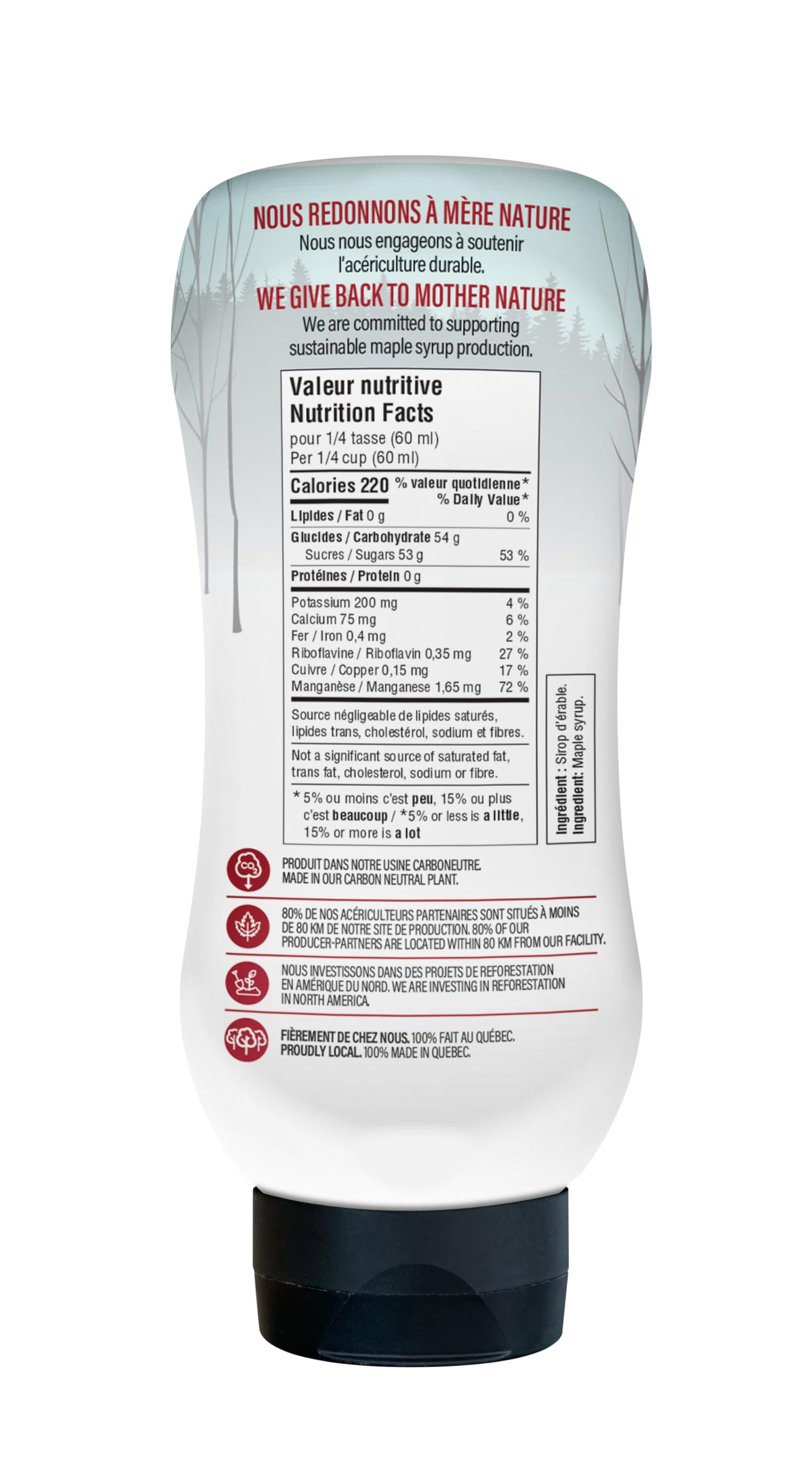 Pure Maple Syrup, 355ml - Dark Robust Flavour, Grade A - Ideal for Pancakes, Waffles or French Toast, Drizzled over Oatmeal, Yogurt or Ice Cream - No