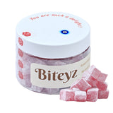 Biteyz Rosy Turkish Delight, Vegan Candy Gift - Assorted Gourmet Snacks with Natural Rose Flavor, 6 Servings of Luxury Handmade Vegan Treats