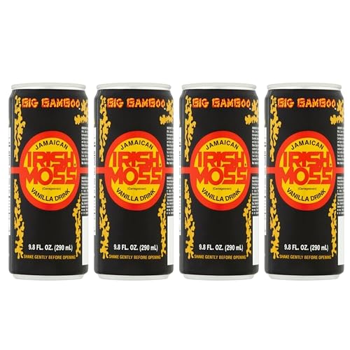 Big Bamboo Jamaican Irish Moss Vanilla Drink, 9.8 fl oz (4 Pack) | Traditional Caribbean Energy & Nutritional Beverage | Made with Sea Moss, Milk