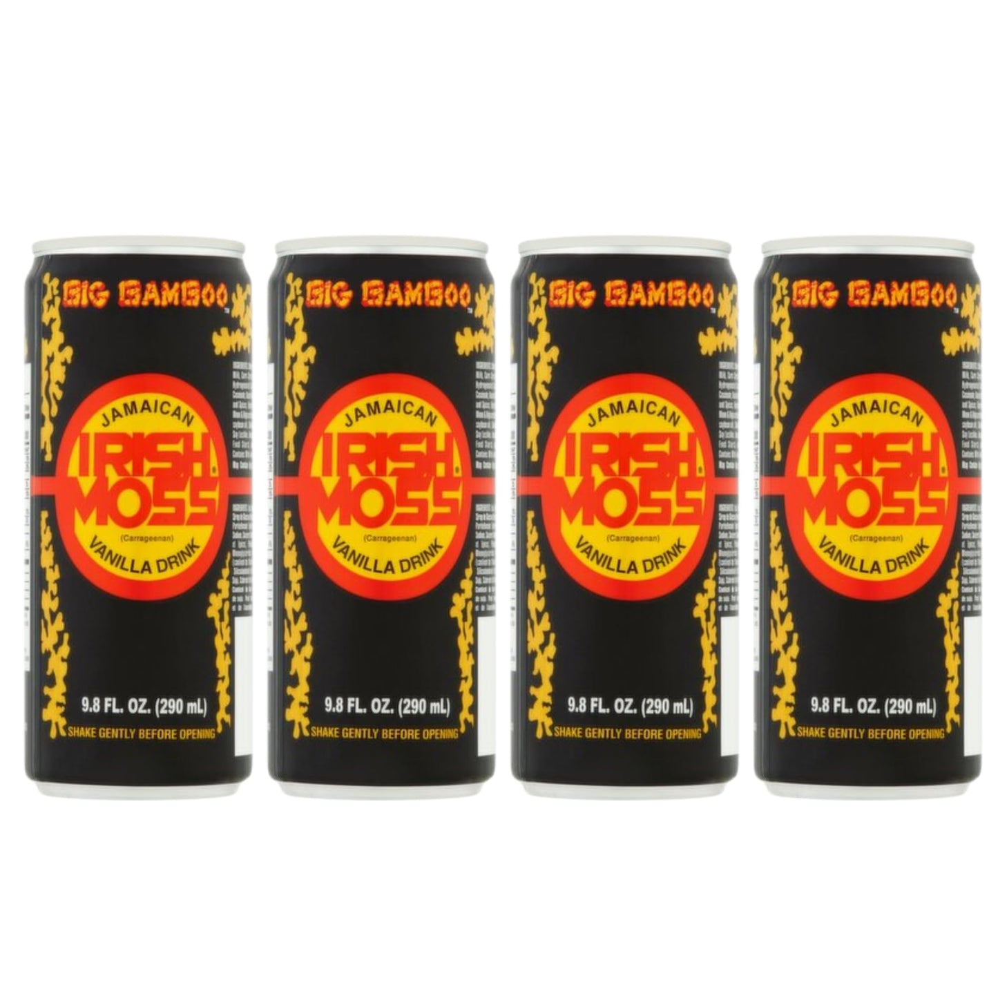 Big Bamboo Jamaican Irish Moss Vanilla Drink, 9.8 fl oz (4 Pack) | Traditional Caribbean Energy & Nutritional Beverage | Made with Sea Moss, Milk