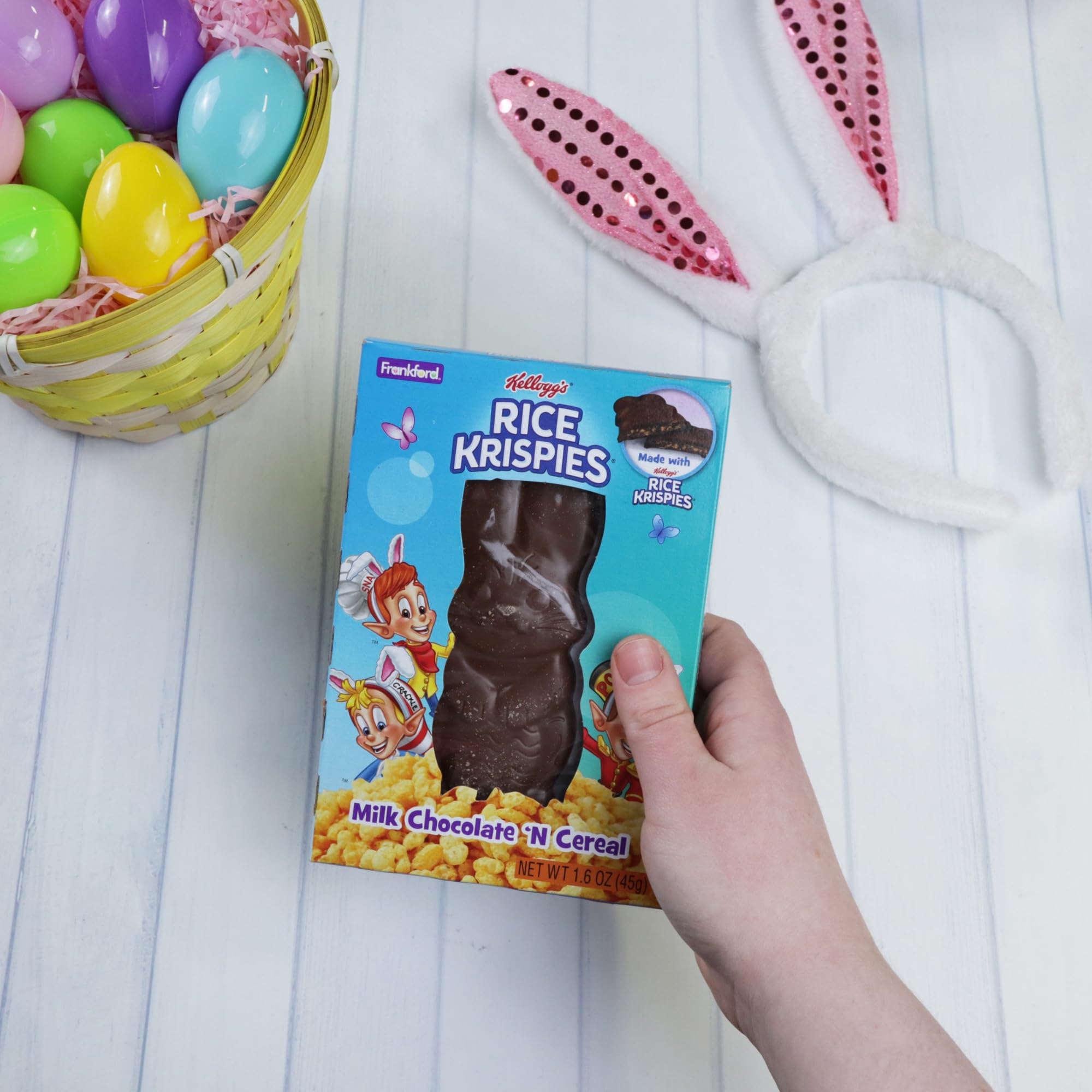 Frankford Milk Chocolate Rice Krispies Bunny, Smooth and Creamy Easter Candy, Basket Stuffer Treats, 1.6 Ounces