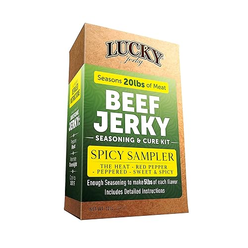 Lucky Jerky Ultimate Spicy DIY Jerky Seasoning Kit - 12oz - The Heat, Red Pepper, Black Pepper and Sweet & Spicy