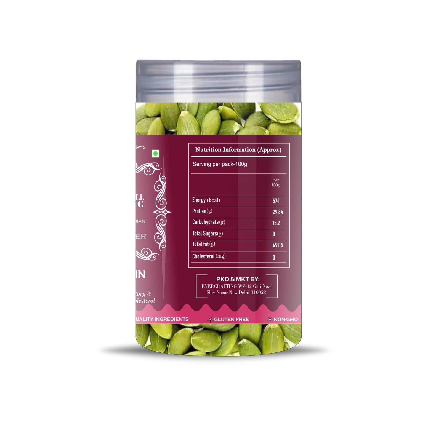 Blessfull Healing Pumpkin Seed 5 Oz(Ounce) Airtight Container With Spoon
