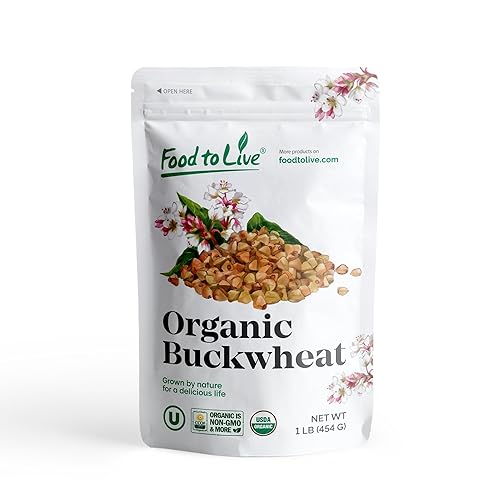 Food to Live Organic Buckwheat Kasha (Grechka, Toasted Whole Groats, Non-GMO, Kosher, Sirtfood, Bulk) by Food to Live - 1 Pound