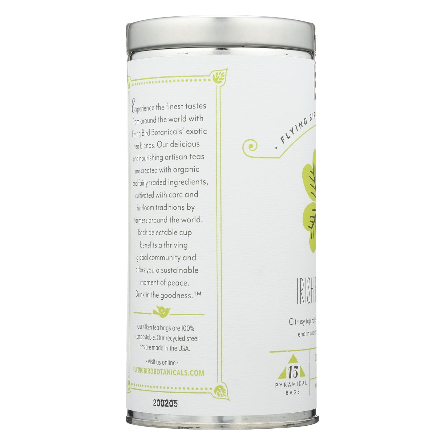 FLYING BIRD BOTANICALS Organic Irish Breakfast Tea, 15 CT