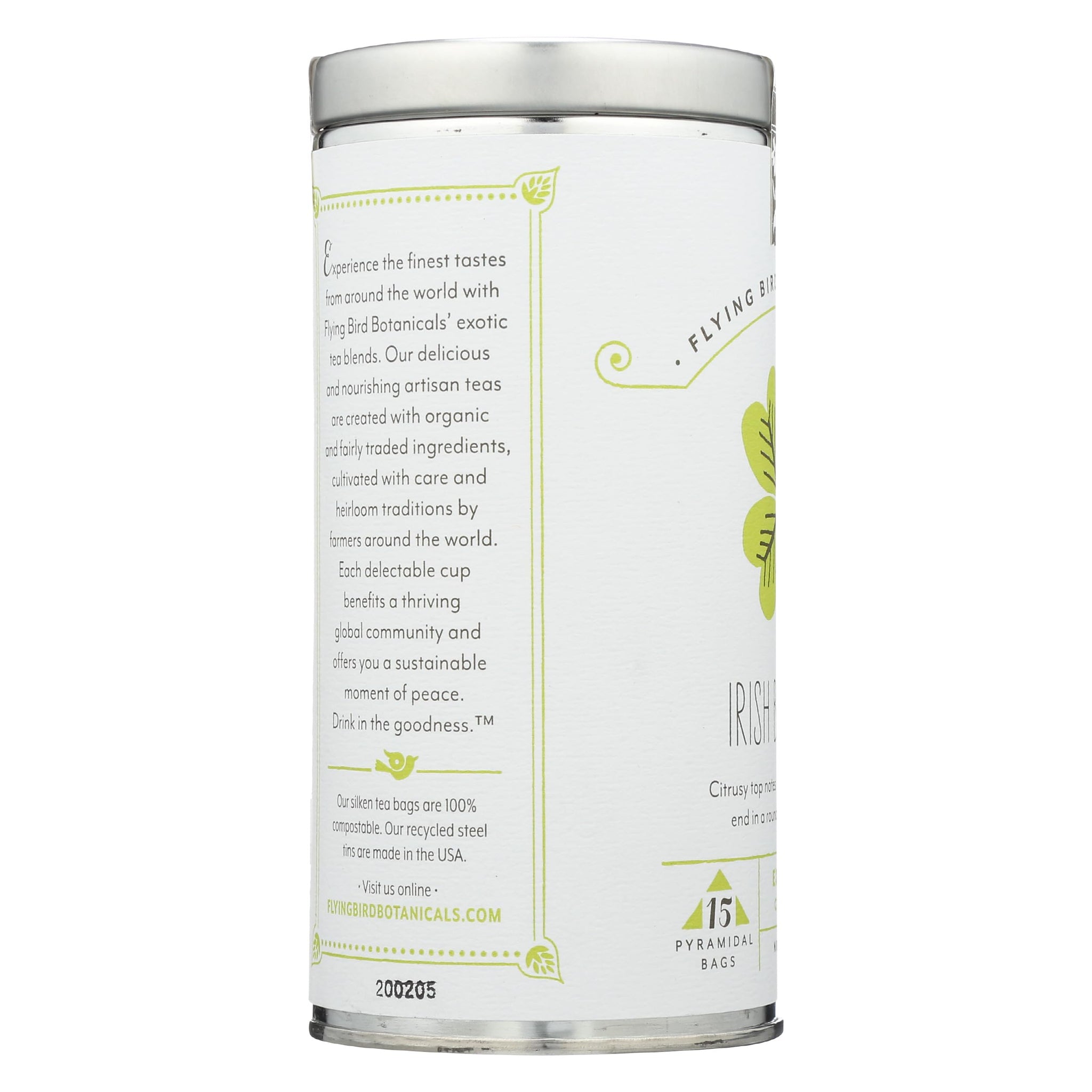 FLYING BIRD BOTANICALS Organic Irish Breakfast Tea, 15 CT