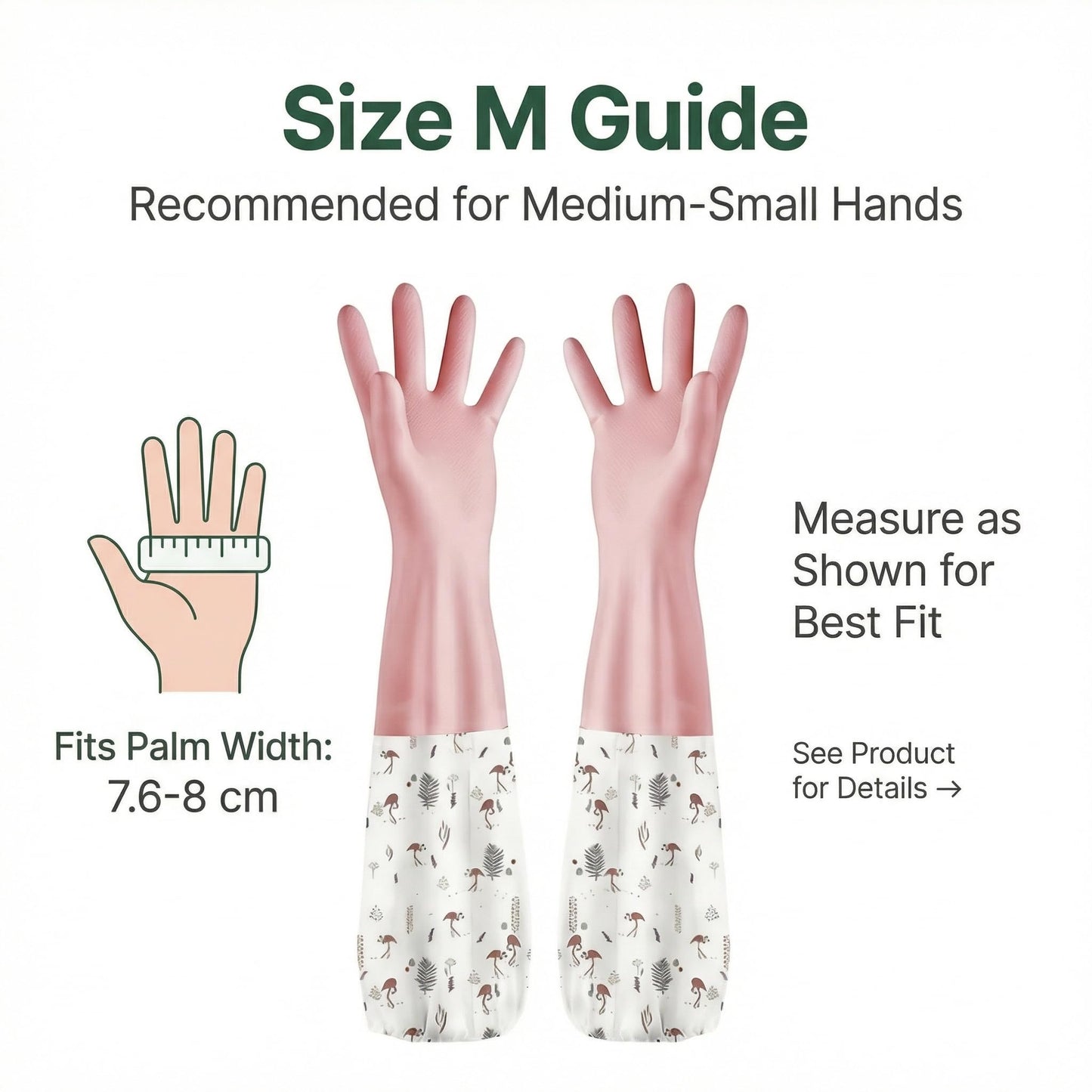 M Size Fleece Lined Cleaning Gloves, Waterproof PVC Household Gloves for Kitchen Dishwashing