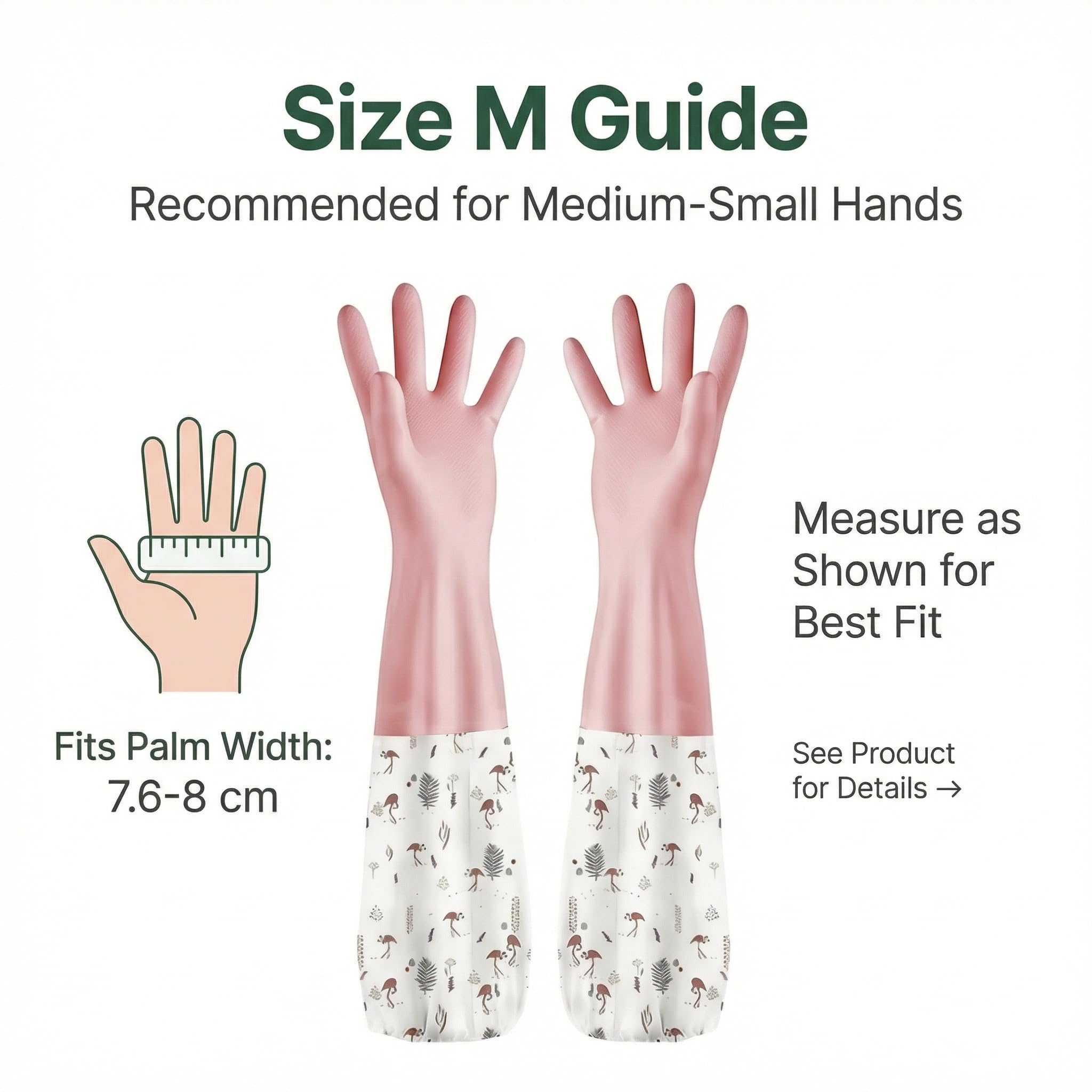 M Size Fleece Lined Cleaning Gloves, Waterproof PVC Household Gloves for Kitchen Dishwashing