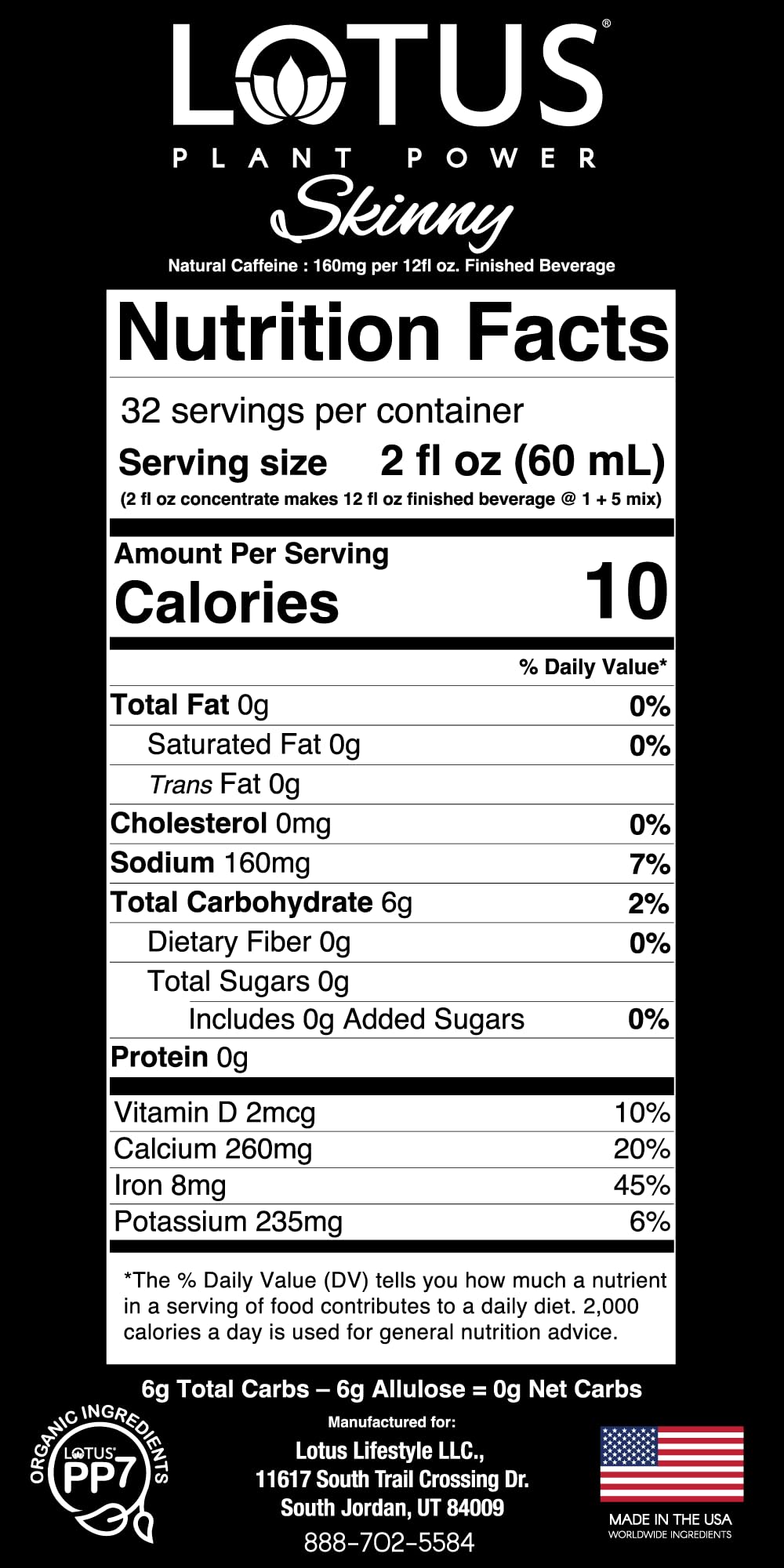 Skinny Red Lotus Plant Energy Drink Concentrate | 64 fl oz | 1:5 | Natural Caffeine from Green Coffee Bean | Zero Sugar