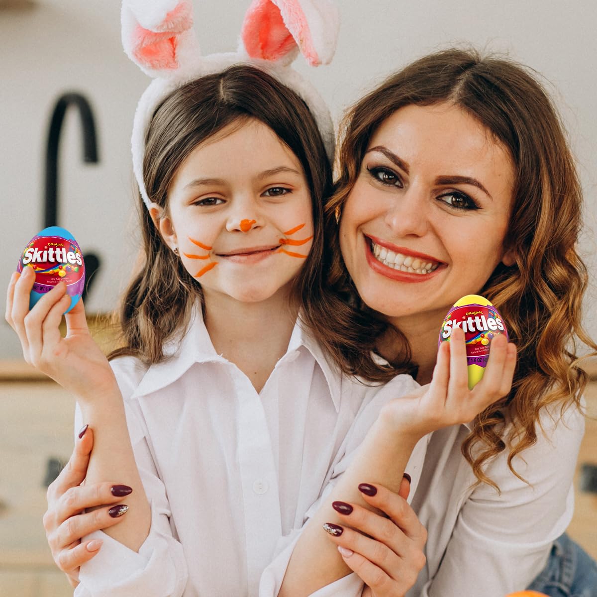 Yumzo Easter Basket Stuffers - Large Prefilled Easter Eggs with Original Skittles Candy, Fun Easter Basket Stuffers for Boys and Girls, (6)