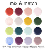 LUXE PARTY NYC Plastic 30 Pack Dinnerware Plates | Disposable|10.25"| Dinner Plate|Partyware| Party Supplies | Holidays | Mauve and Gold