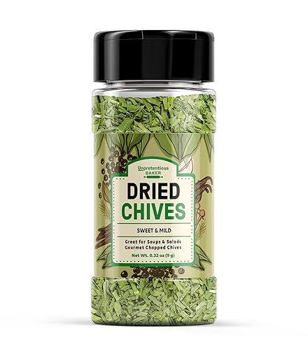 Unpretentious Dried Chives 5 Tbsp Thin & Delicate, Gourmet Chopped Chives, Topping for Soups & Salads (0.32 Ounce)