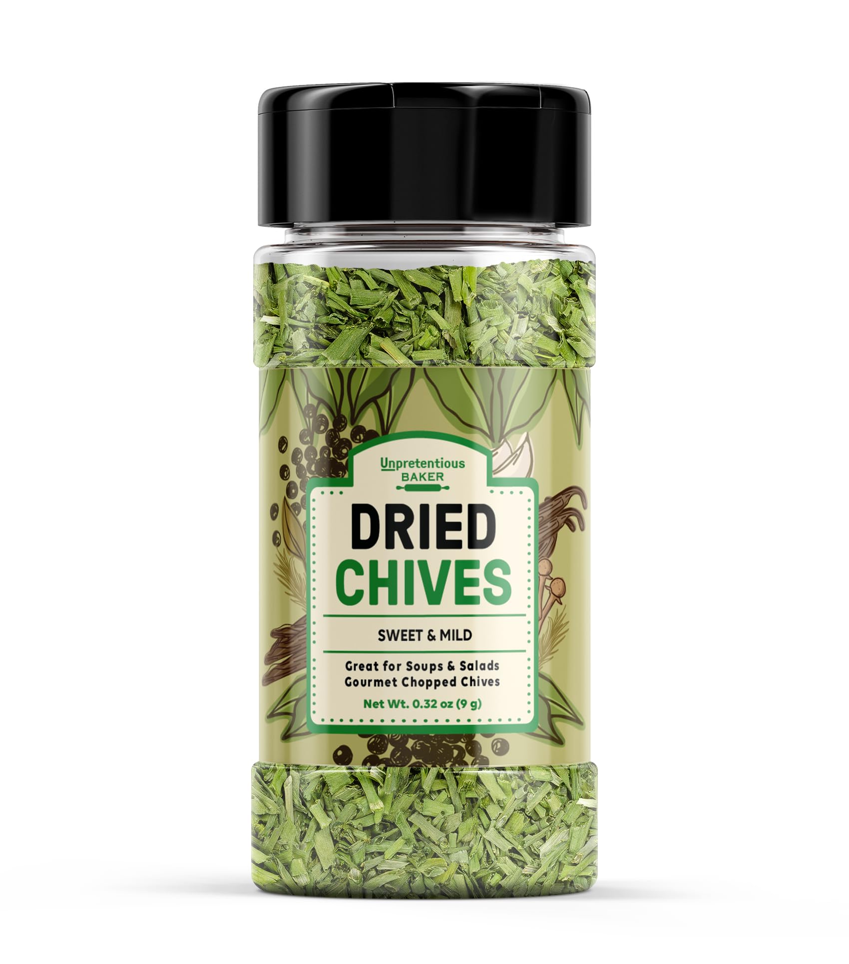 Unpretentious Dried Chives 5 Tbsp Thin & Delicate, Gourmet Chopped Chives, Topping for Soups & Salads (0.32 Ounce)
