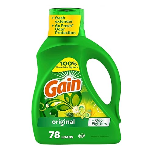 Gain Liquid Laundry Detergent, Original Scent, 113 fl oz, 78 Loads, Freshness + Odor Fighting, High Efficiency Washing Machine Liquid Cleaning Soap