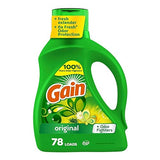Gain Liquid Laundry Detergent, Original Scent, 113 fl oz, 78 Loads, Freshness + Odor Fighting, High Efficiency Washing Machine Liquid Cleaning Soap