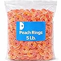 Peach Ring Gummy Candy - 5 lb Bulk Bag - Sugar Coated Chewy Peach Gummies - Soft Fruit Flavored Candy for Parties, Candy Bowls & Snacking