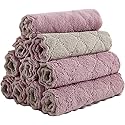 10 Pack Kitchen Cloth, Microfiber Dish Towels Washcloths, Super Absorbent Coral Velvet Dishtowels, Premium Cleaning Cloths,Non-Stick Oil Quick Dry