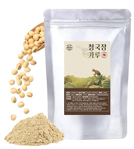FARMER QUEEN Korean Traditional Fermented Soybean Powder 17.6oz - Nattokinase Source Cheonggukjang Powder Soy Bean Natto Powder, 500.0 grams, 17.6