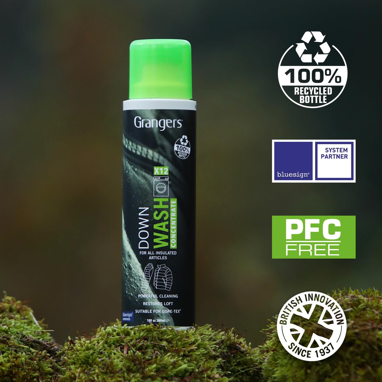 Granger's Down Wash - 10 fl oz (300ml) | Concentrated Technical Cleaner for Down Jackets, Sleeping Bags & Bedding - Restores Loft & Thermal Efficiency
