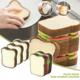 5pcs Heavy Duty Scrub Sponges,Toast Shape Sponge,Cute Deep Cleaning Thickened Scrub Kitchen Sponges,Sandwich Style Washing Dishes Scrubber