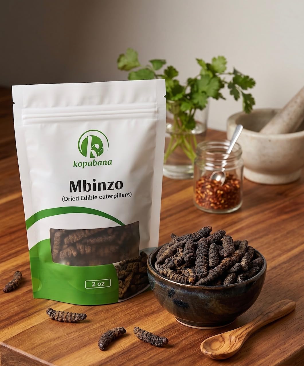 KOPABANA Mbinzo | Dried Edible Caterpillard | Chenille 2 oz