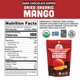 Mavuno Harvest Organic Chocolate Covered Mango - Organic Dried Mango Dipped in Dark Chocolate - Non GMO, Fair Trade, No Preservatives & Vegan