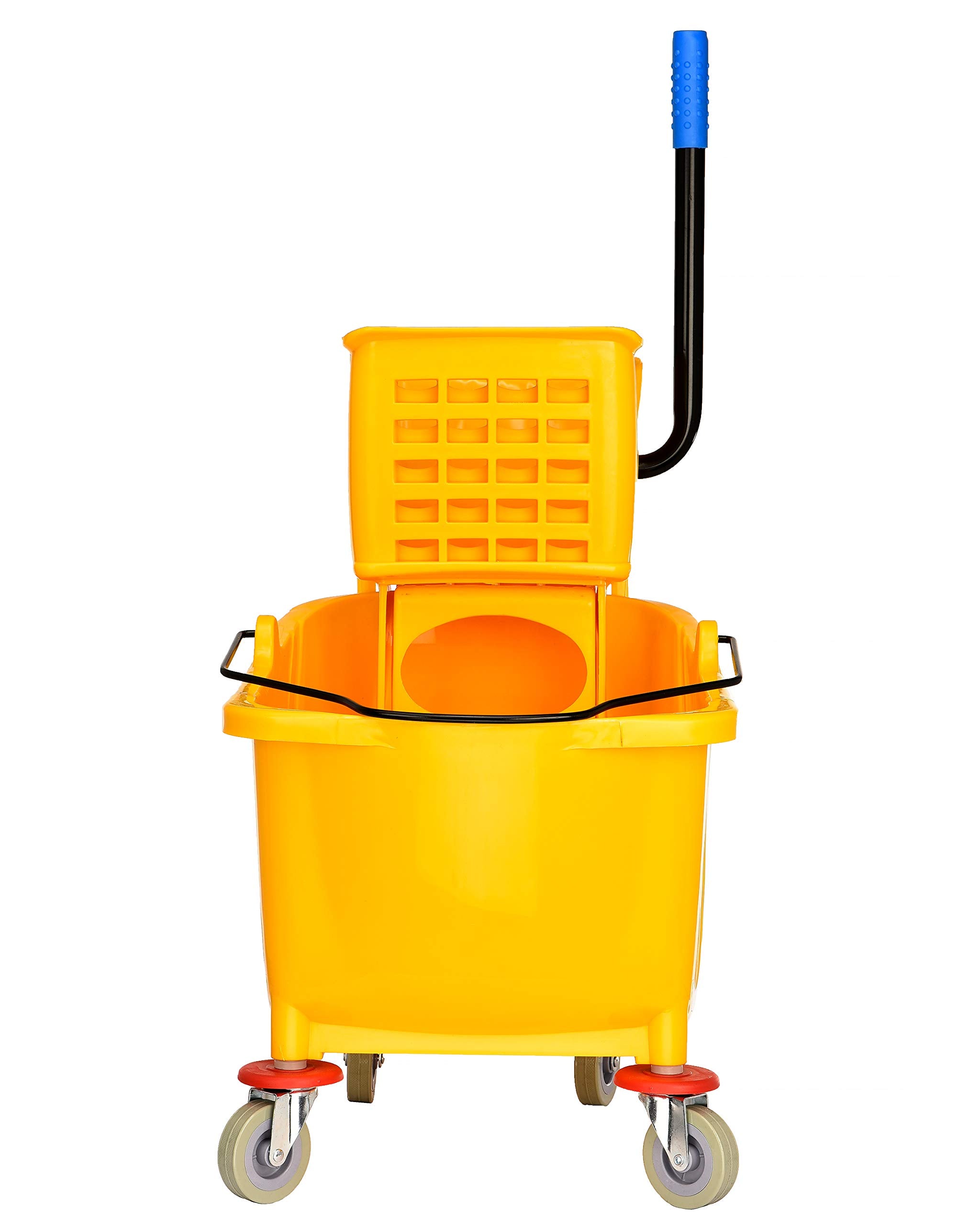 Alpine Mop Bucket & Side Wringer Combo - Heavy Duty & Commercial Janitorial Cart w/Spring Wringer on Wheels for Home & Industrial Cleaning