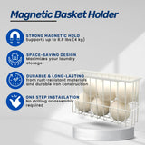 Magnetic Dryer Ball Holder Plus 6 XL Wool Dryer Balls from New Zealand Wool- Laundry Dryer Balls Storage Containers: Easy Install Without Tools