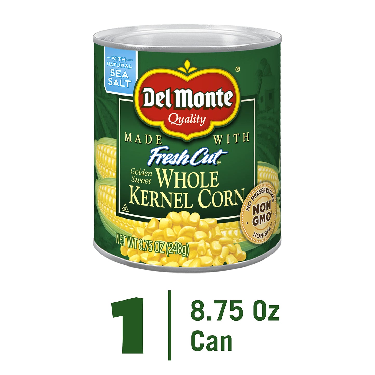 Del Monte Fresh Cut Golden Sweet Whole Kernel Corn, 8.75 oz. Can, Canned Vegetables